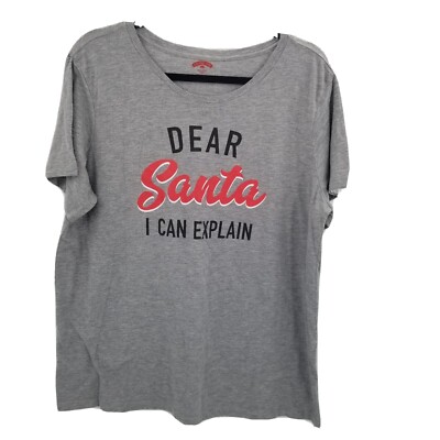 Holiday Times XXL graphic t-shirt womens Dear Santa I can Explain funny humor