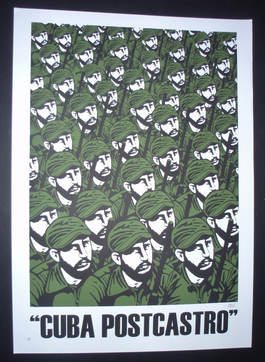 CUBA POSTCASTRO / Cuban FIDEL CASTRO Screenprint Poster / AL