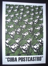 CUBA POSTCASTRO / Cuban FIDEL CASTRO Screenprint Poster and  Historic Newspaper