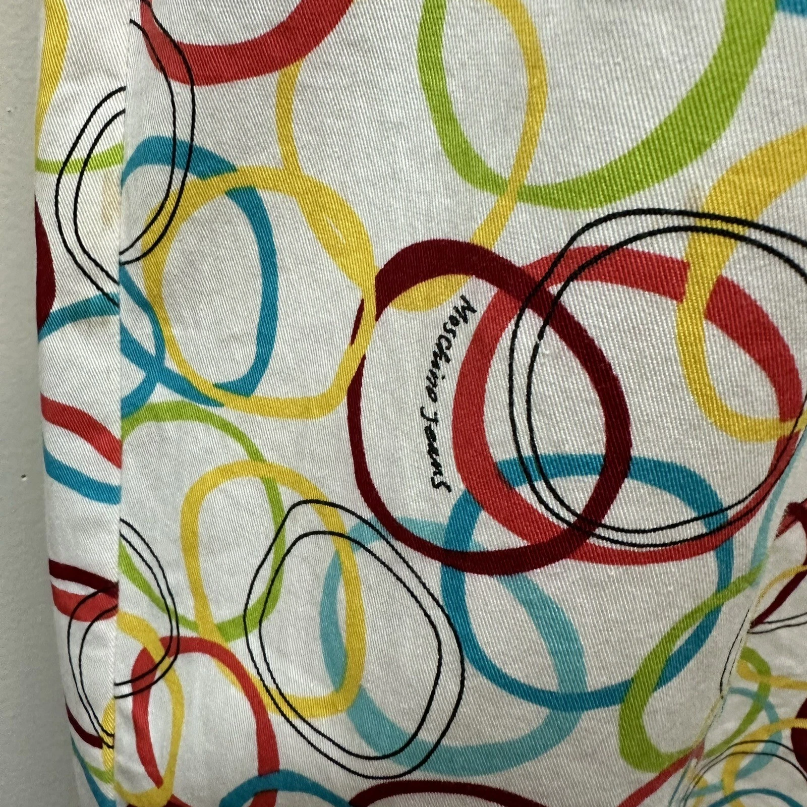 Abito con logo jeans Moschino multicolore stampa cerchio arcobaleno taglia 8