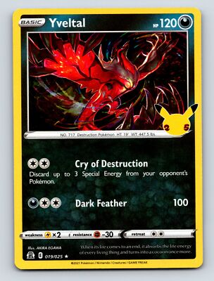 Basic Yveltal HP 120 Dark Feather Cry Of Destruction Rarity Red Color