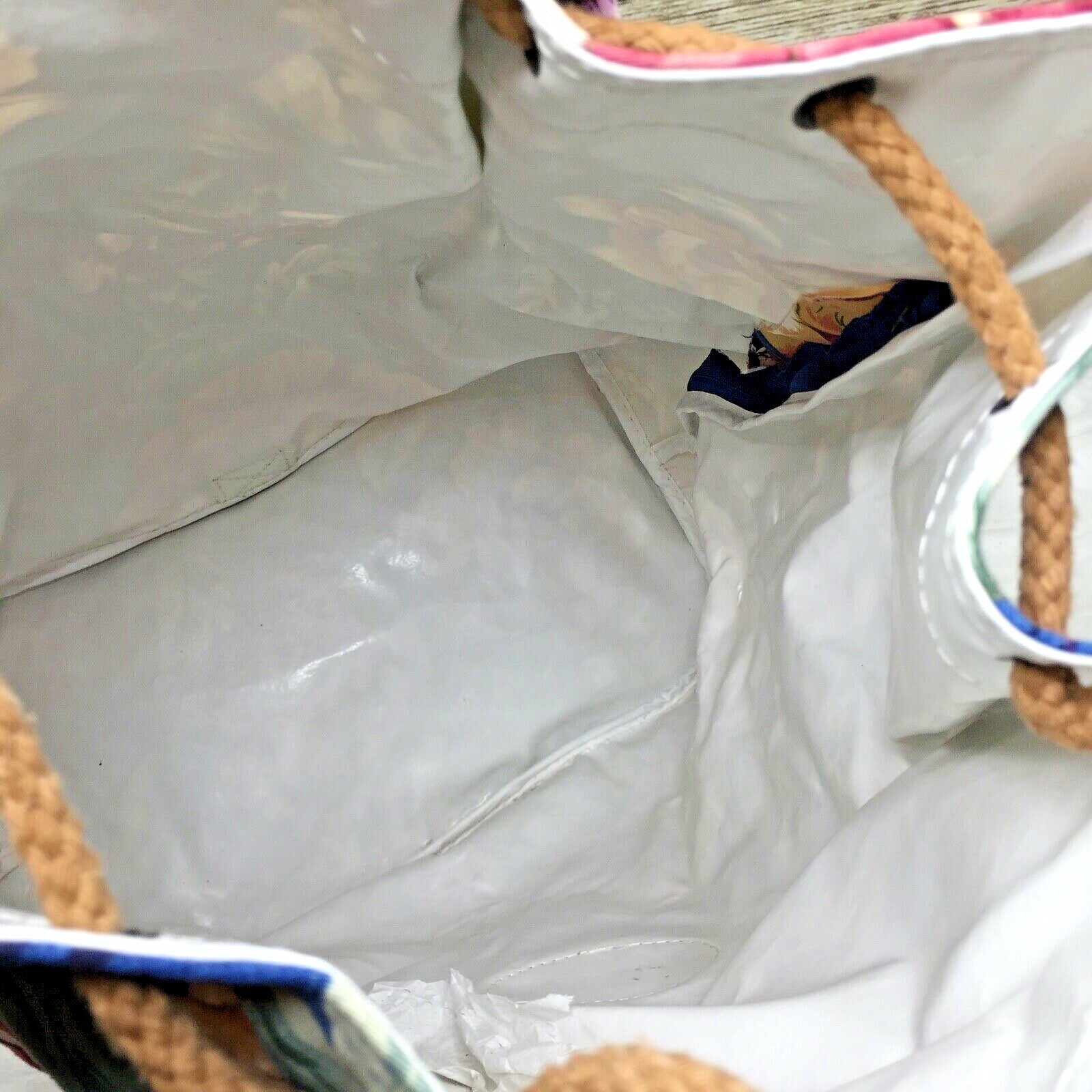 Vintage Lacrosse Floral Print Canvas Large Sling Purse Shoulder