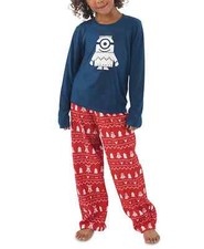 Nite Nite by Munki Munki Matching Kids Holiday Minions Family Pajama Set RED 6