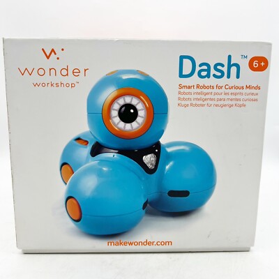 Wonder Workshop DASH Robot DA01 Lightly Used w/ USB & 2 Brick Connectors Works