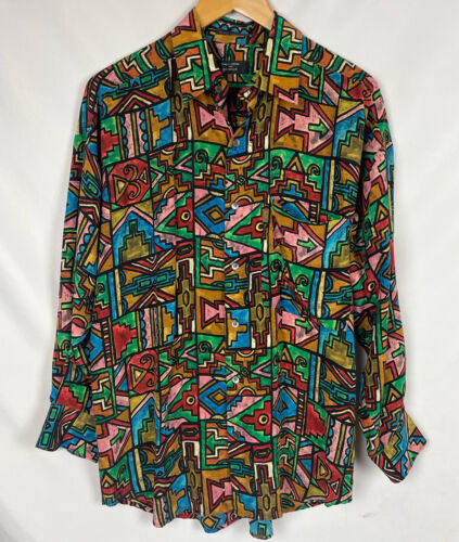 Vintage Timney Fowler Go Silk Button-Up Shirt Mens