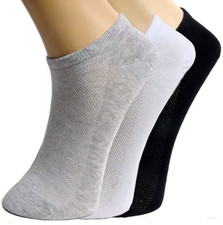 10 PAIRS ankle/ no show socks for men and women. 4 white, 3 black, 3 gray