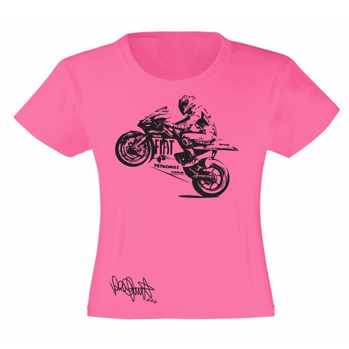 Art T-shirt, Maglietta Valentino Rossi Firma, Bambina Child Girl, Fucsia |  eBay