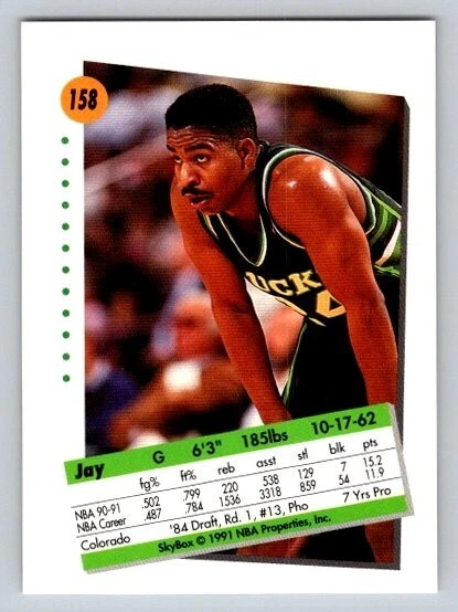 1991-92 Skybox Jay Humphries #158 Milwaukee Bucks - Image 2 of 2