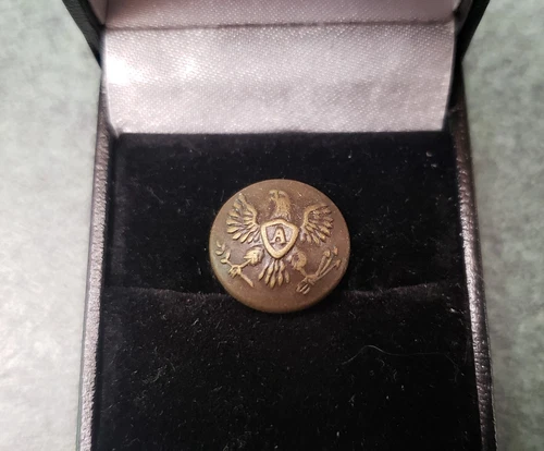 Civil War Brass "Eagle A" Artillery Button Non-Dug No backmark