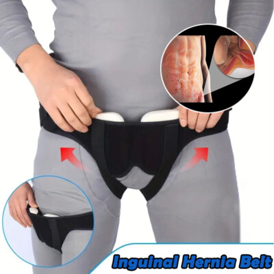 Protect Men's Inguinal Hernia Support Belt Double Groin Truss Brace Pain Relief