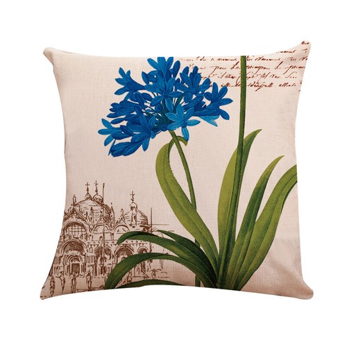 Flower Vintage Linen Pillow Case Flower Cushion Cover Waist Throw Home Sofa - Picture 3 of 5