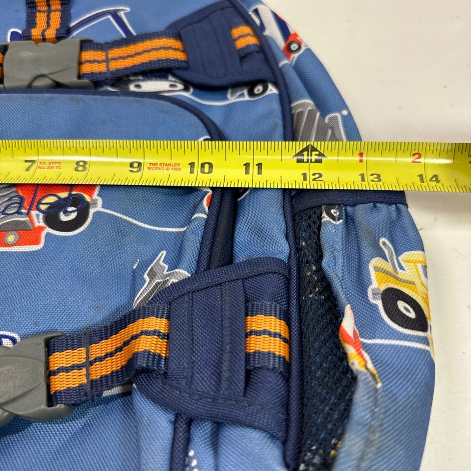 Pottery Barn Kids Mackenzie Construction Trucks Backpack Medium ‘Caleb