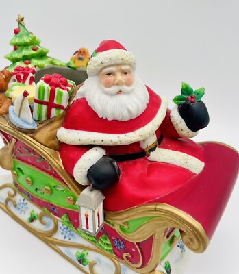 Santa s Sleigh Ride Tea Light Holder Holiday Decor Susan Winget Design PartyLite