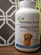 Nutrition Strength Omega 3 Fish Oil for  DOGS, 180 softgels, 02/2026