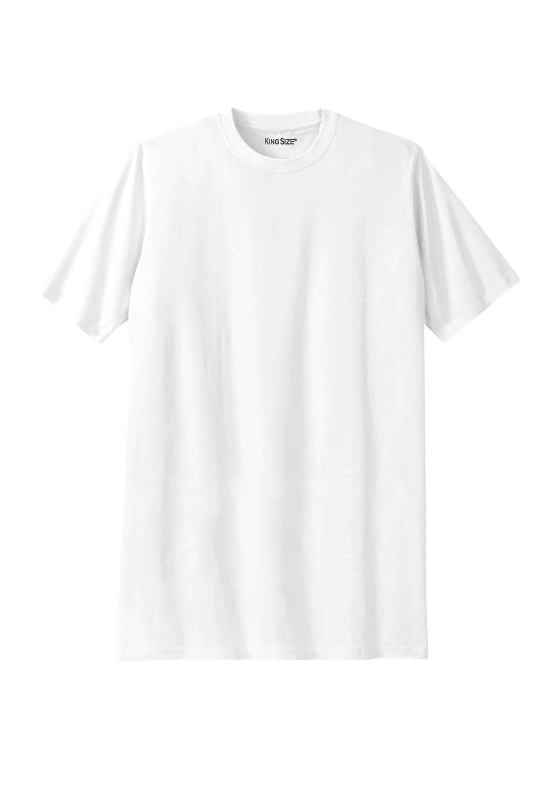 Men's Big & Tall Shrink-Less Lightweight Crewneck T-Shirt - 4XL, White