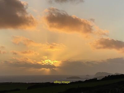 Photo 6x4 Sunset over the Pembrokeshire Coast Treginnis An explosion of l c2020