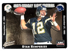 STAN HUMPHRIES Chargers 1993 Action Packed Monday Night Football Card #74