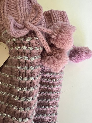 Esprit Socks Slippers Mauve & Metallic Silver M/L Non Skid Slip Grips *NWT* NICE - Picture 4 of 8