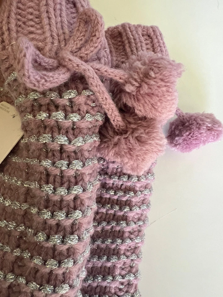 Esprit Calcetines Zapatilla Malva y Metálicos Plateados M/L Empuñaduras Antideslizantes *NUEVOS CON ETIQUETAS* BONITOS Foto 4 de 4