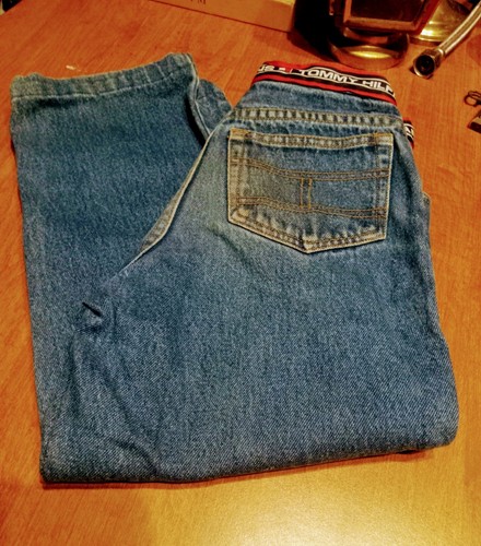 Boys Logo Tommy Hilfiger Jeans Dark Blue Straight Leg Size 7 Regular - Picture 3 of 8