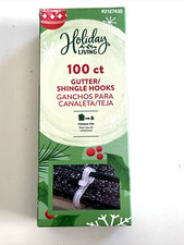 Holiday Living 100 Count Gutter/Shingle Hooks Clips Outdoor Use New