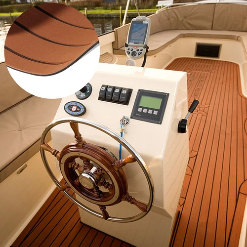 EVA Foam Mat Marine Carpet Yacht Boat Decking Teak Flooring Light Brown 240×90cm - Picture 8 of 22