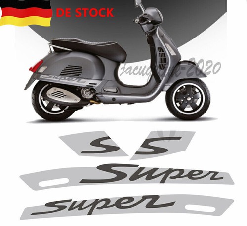 Vespa HPE GTS 'Super' Seitenaufkleber 4Stk. Set V.2 Dunkelgrau NEU Premium - Bild 2 von 4