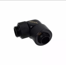 Alphacool Eiszapfen 13/10mm Rotary Compression Fitting 90 degree G1/4 Black NEW