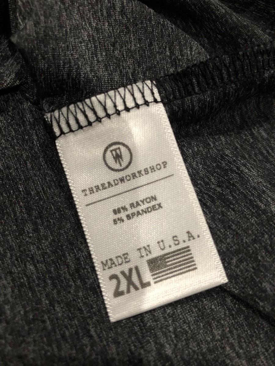 T-shirt Thread Workshop Manches Longues - Taille L - Gris Chiné - Rayon/Spandex
