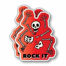 2X Rock It Skeleton Sticker Decal Funny Hype Popular Car Silly Laptop Cool