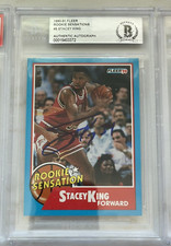 1990 Fleer Rookie Sensation STACEY KING Signed RC Card (BAS) Bulls