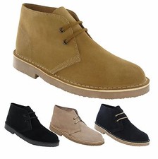 Mens Suede Leather Desert Boots / Shoes 3 - 12