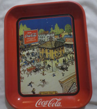 Coca Cola Court Day A Cartoon ad from 1921 Metal Tray  1990 scratches