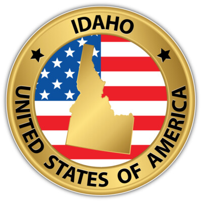 10cm Auto-Aufkleber Sticker Decal Laptop Farbe bunt Idaho USA Staat Map H3134