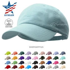 Polo Style Cotton Baseball Cap Ball Dad Hat Adjustable Plain Solid Washed Men PC