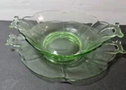 Vintage Antique Green Depression Glass