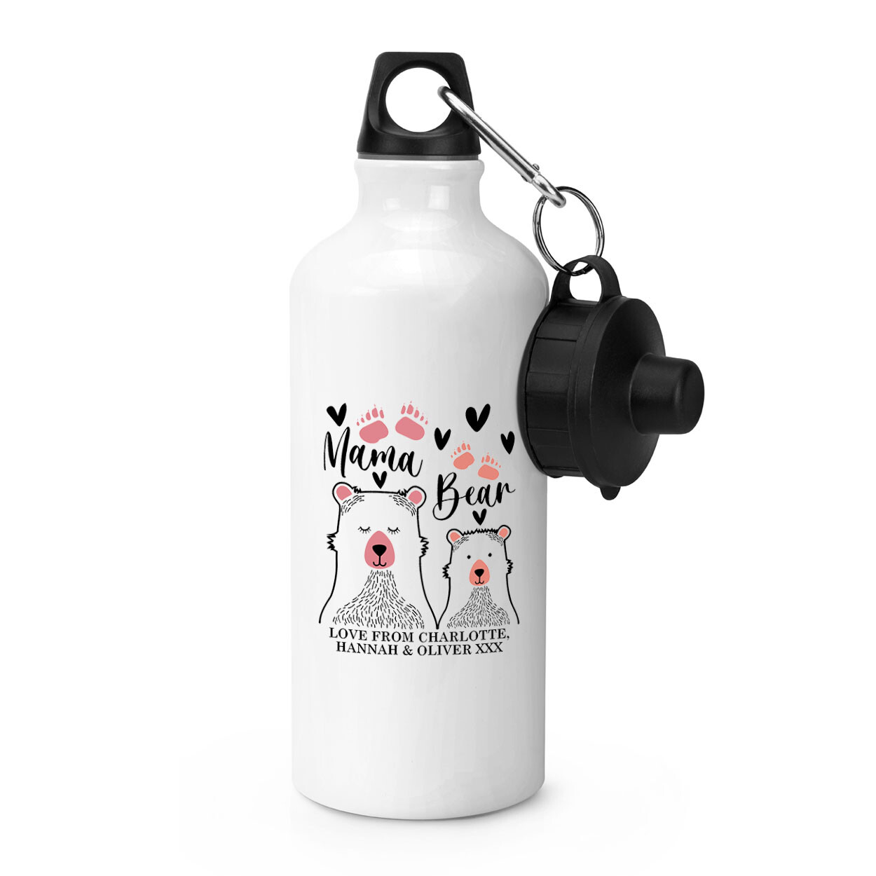 Personalised Mama Bear Sports Water Bottle Mum Mothers Day Love Birthday