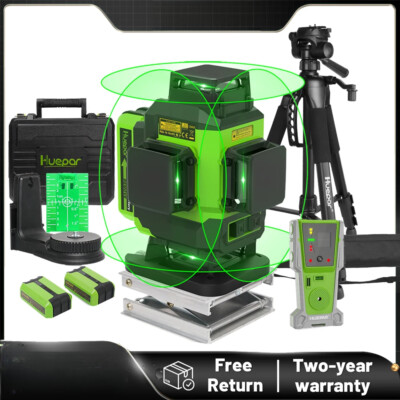 16lines Laser Level w Detector & Tripod 4D Cross Line Tiling Floor Tool wBattery