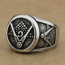 Freemasonry Fashion Ring Stainless Steel Biker Punk Jewelry AH04A