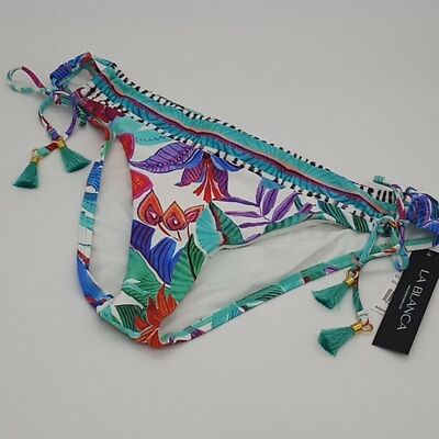 La Blanca Bikini Bottom Womens 14 Tropics of Tropez Side Tie Swim Bottom Multi