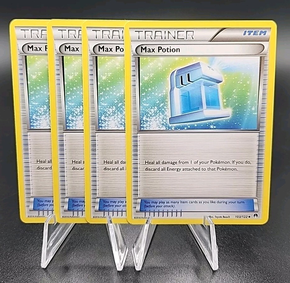 4x Max Potion #103/122 XY BREAKPoint Uncommon Trainer Item Pokemon Playset 