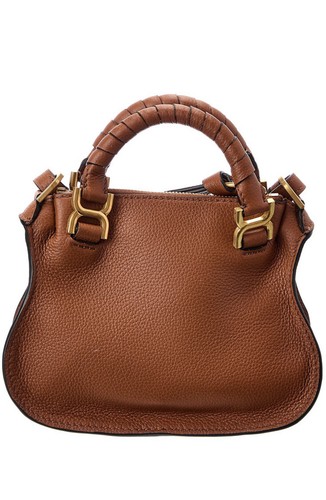 Mini Bolso de Hombro de Cuero de Doble Transporte Chloe Marcie Marrón $1,890 - Imagen 3 de 12