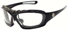Choppers Motorcycle Riding Sport Sunglasses Black Frame Clear Lens Unisex UV400