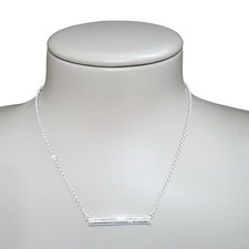 Vera Bradley Women's Silver Tone Crystal Bar Necklace NWT MSRP $38