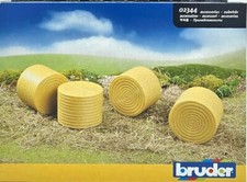 Bruder 02344 4 Round Hay Bales Unwrapped -New-Factory S