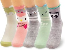 Women's Cute Socks with Owls Pandas Tigers Foxes Various Pattern Mixed Colors
