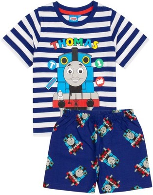 Thomas and Friends Kurzarm-Pyjama-Set mit kurzem Bein | Jungen blau | Official Merc