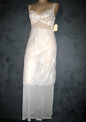 Claire Pettibone Bridal Couture Lingerie Gown White Long Lace Celia S 34 NeW