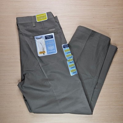 Wrangler Timber Creek Ultimate Khaki Relaxed Fit Pleated Stretch Waist Men 34x29