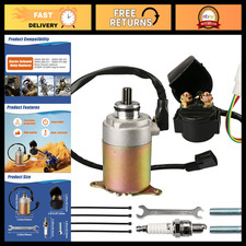 Starter Motor & Relay Solenoid for 50cc-250cc ATV, Go Karts, Scooters, Dune Bugg